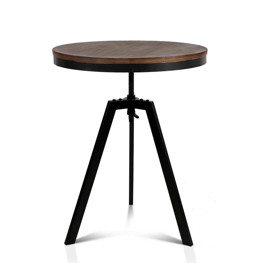 Elm Wood Round Dining Table - Dark Brown - image1