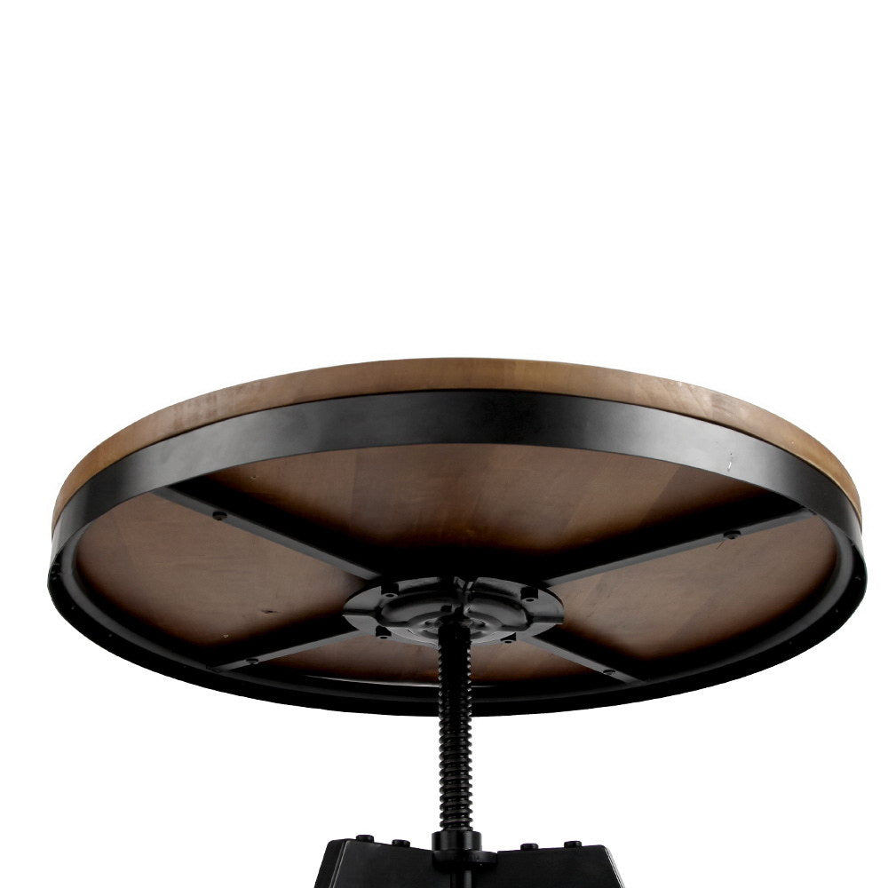 Elm Wood Round Dining Table - Dark Brown - image6