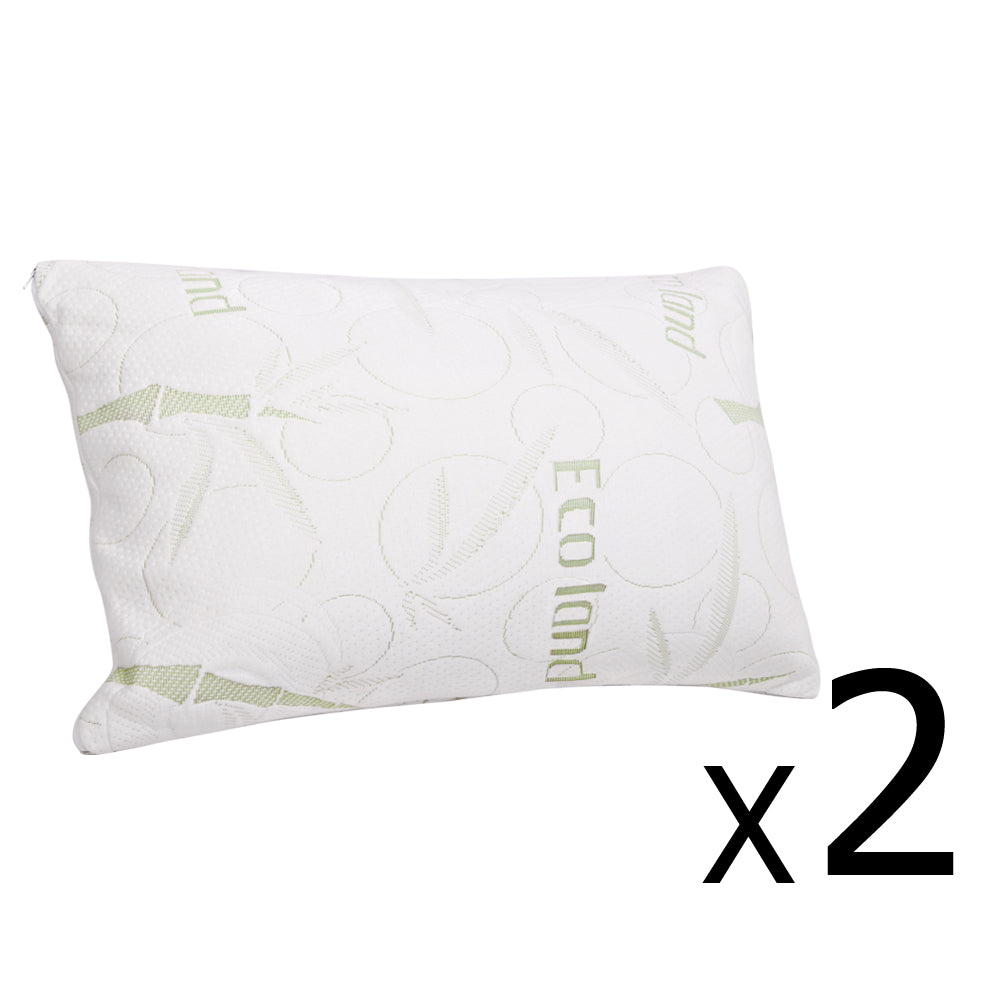 Bedding Set of 2 Bamboo Pillow with Memory Foam - image1