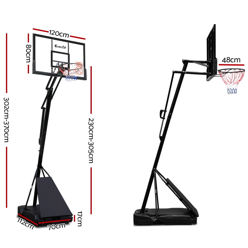 Pro Portable Basketball Stand System Ring Hoop Net Height Adjustable 3.05M - image2