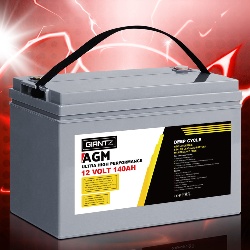 140Ah Deep Cycle Battery 12V AGM Marine Sealed Power Portable Box Solar Caravan Camping - image7