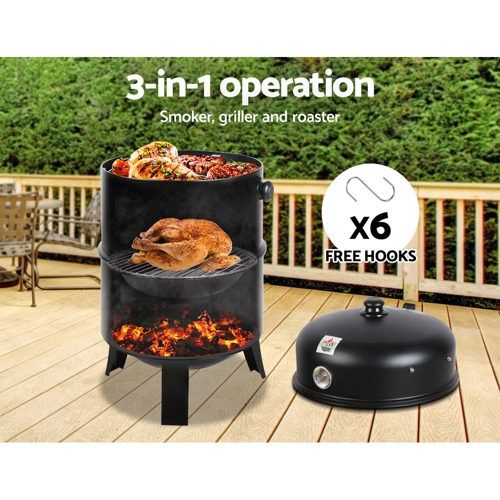 Grillz 3-in-1 Charcoal BBQ Smoker - Black - image5