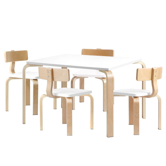 Nordic Kids Table Chair Set Desk 5PC Activity Dining Study Children Modern - image1
