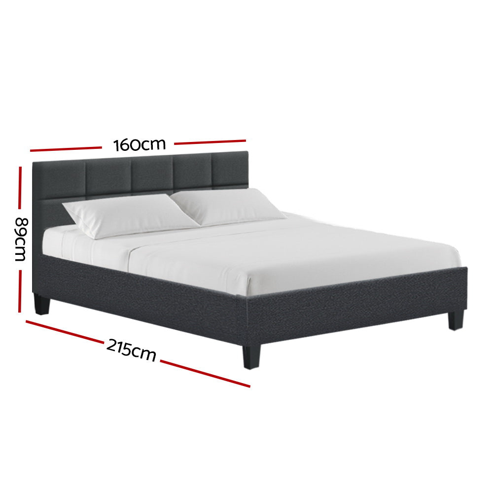 Tino Bed Frame Fabric - Charcoal Queen - image2