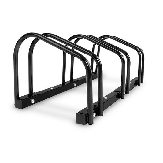 Portable Bike 3 Parking Rack Bicycle Instant Storage Stand - Black - image1