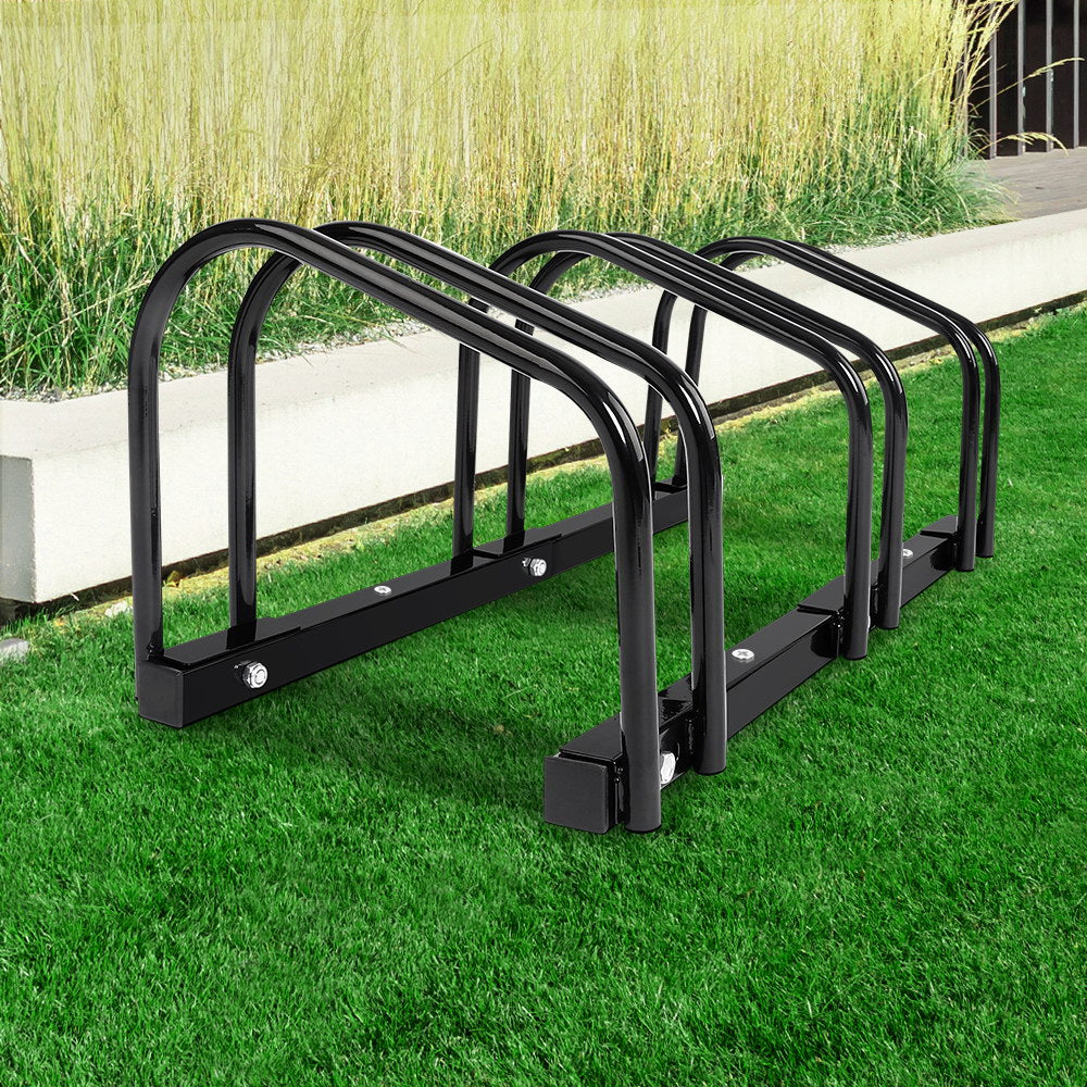 Portable Bike 3 Parking Rack Bicycle Instant Storage Stand - Black - image7