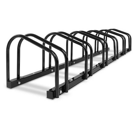 Portable Bike 6 Parking Rack Bicycle Instant Storage Stand - Black - image1