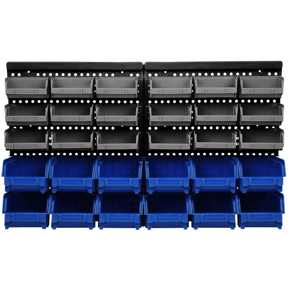 60 Bin Wall Mounted Rack Storage Tools Garage Organiser Shed Work Bench - image3