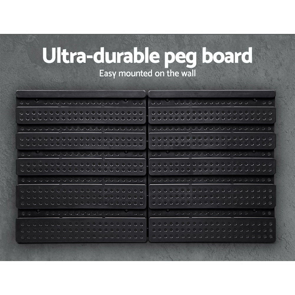 60 Bin Wall Mounted Rack Storage Tools Garage Organiser Shed Work Bench - image5