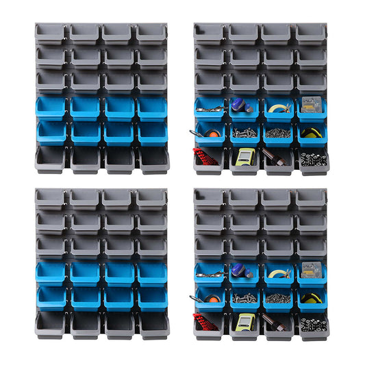 96 Storage Bin Rack Wall-Mounted Tool Parts Garage Shelving Organiser - image1
