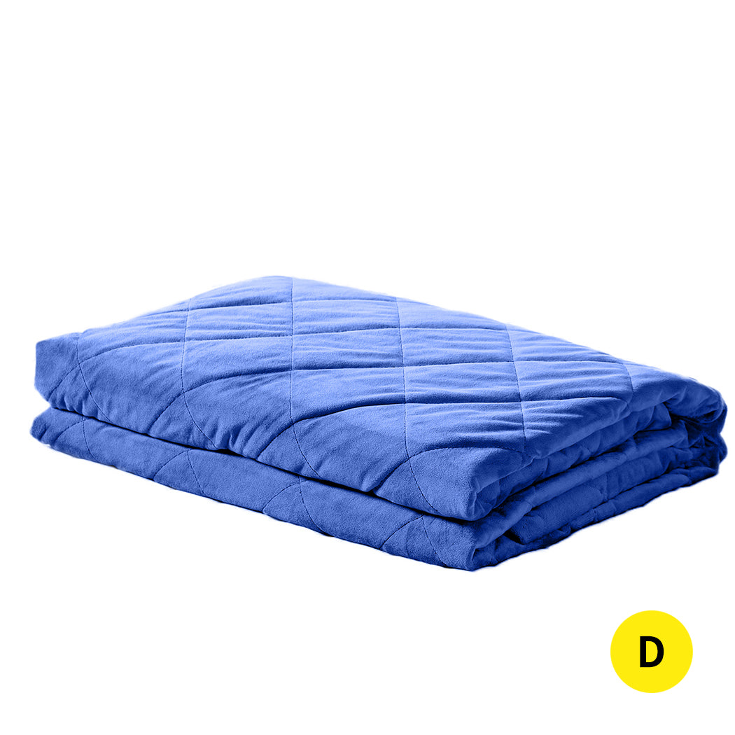 DreamZ 9KG Adults Size Anti Anxiety Weighted Blanket Gravity Blankets Royal Blue - image9