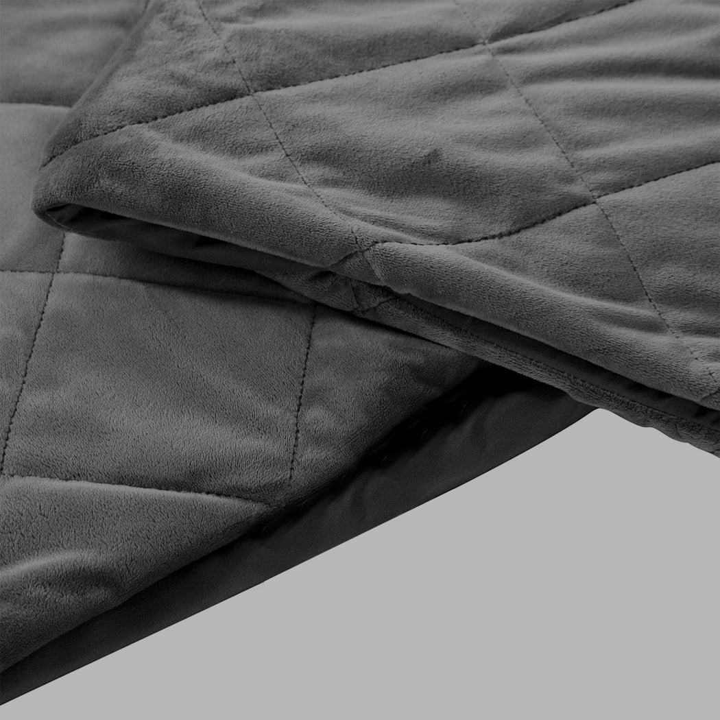 DreamZ 9KG Adults Size Anti Anxiety Weighted Blanket Gravity Blankets Grey - image12