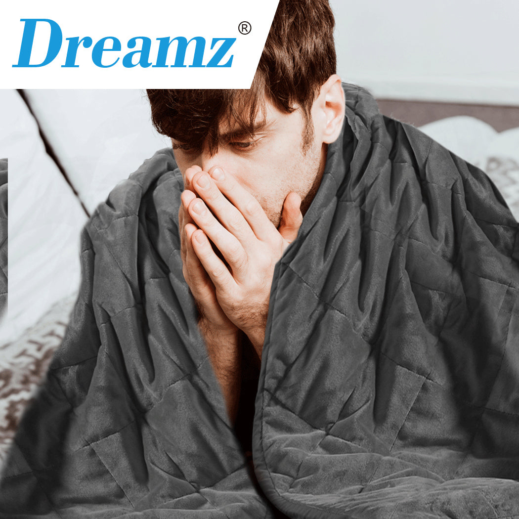 DreamZ 9KG Adults Size Anti Anxiety Weighted Blanket Gravity Blankets Grey - image16
