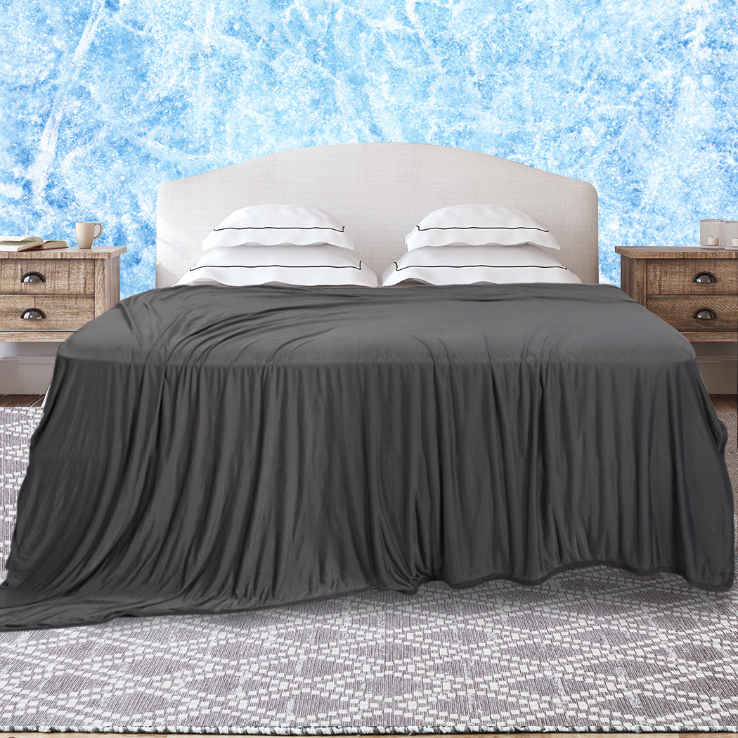DreamZ Throw Blanket Cool Summer Soft Sofa Bed Sheet Rug Luxury Single Grey - image8