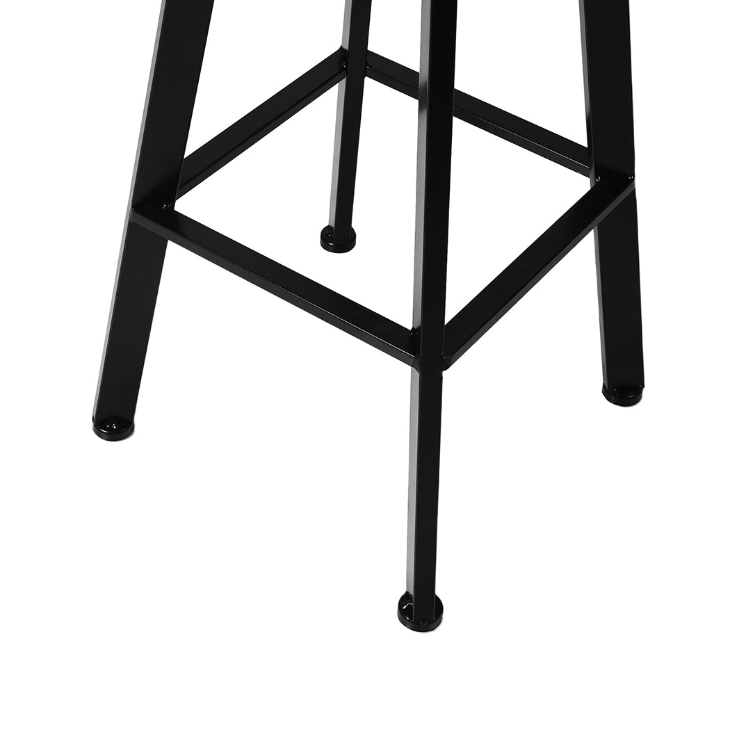 2x Industrial Bar Stools Chairs Kitchen Stool Wooden Barstools Swivel - image5