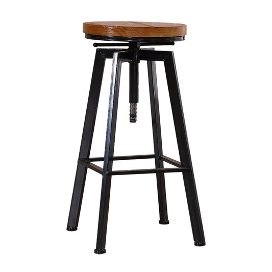 Industrial Bar Stools Kitchen Stool Wooden Barstools Swivel Chair Vintage - image1