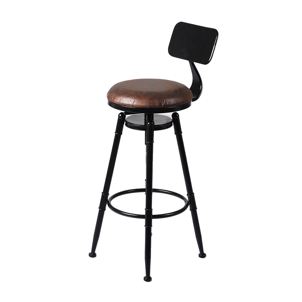 Industrial Bar Stools Kitchen Stool PU Leather Barstools Swivel Chair - image2