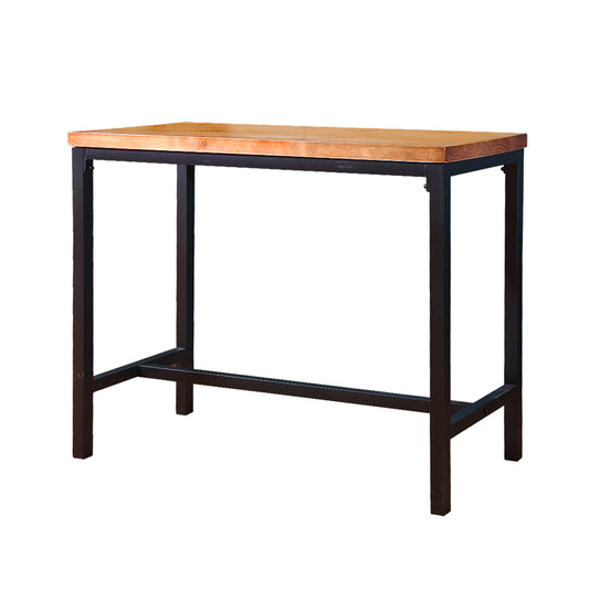 Vintage Industrial Wood Bar Table Kitchen Cafe Office Desk Steel Legs - image1