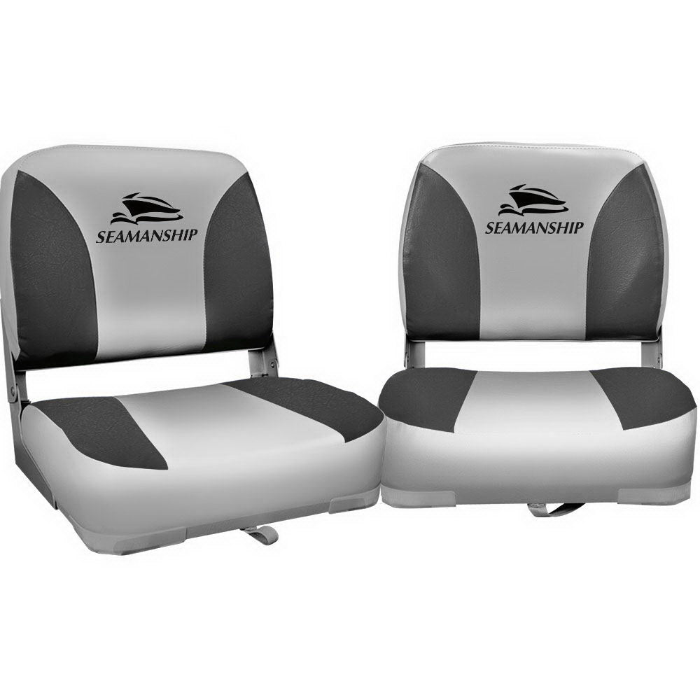 Set of 2 Folding Swivel Boat Seats - Grey - image8