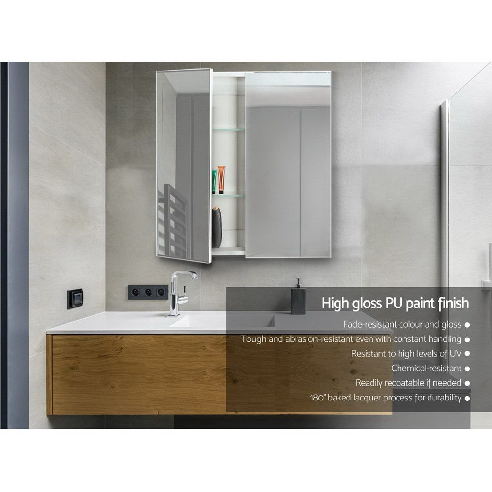 Bathroom Vanity Mirror with Storage Cabinet - White - image4