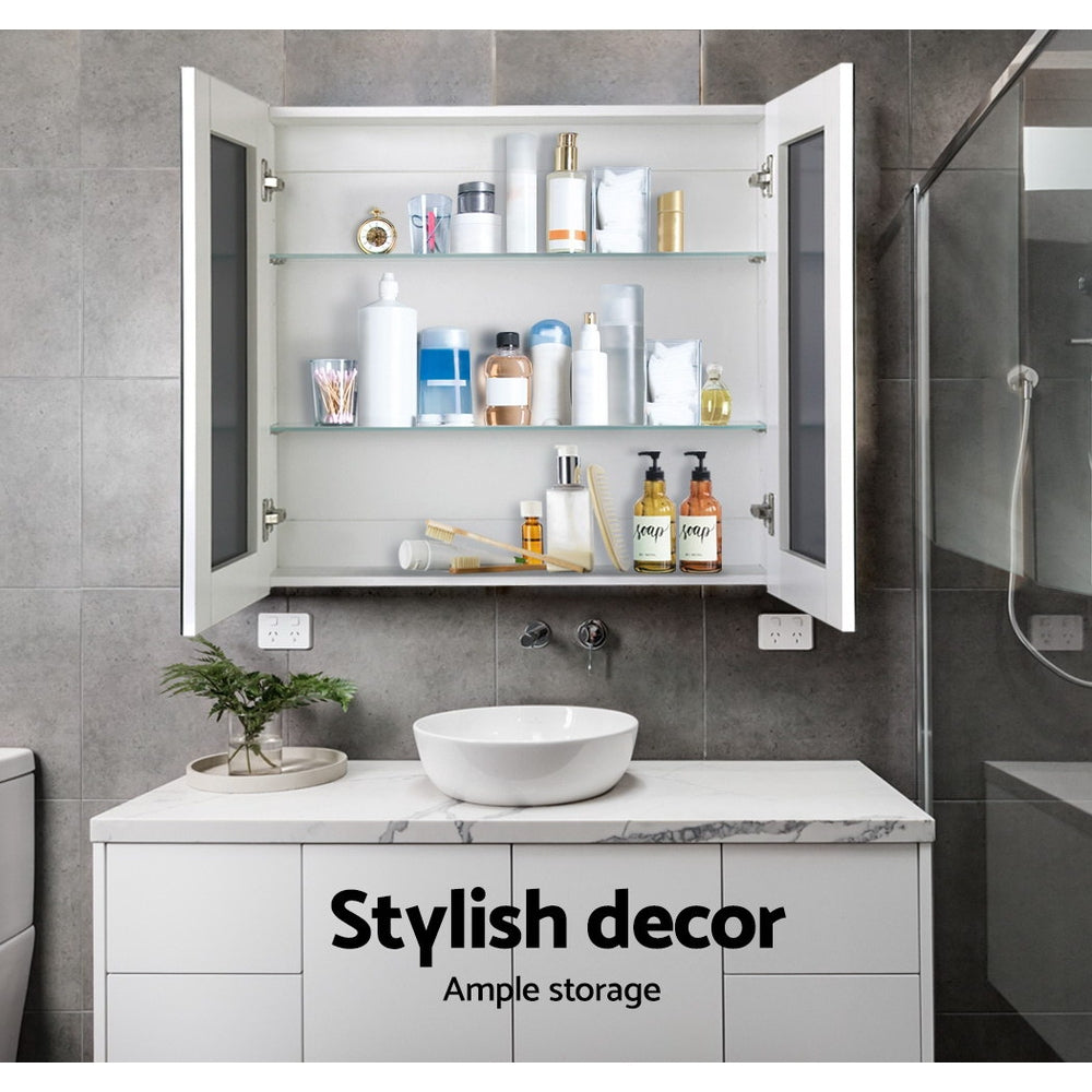 Bathroom Vanity Mirror with Storage Cabinet - White - image5