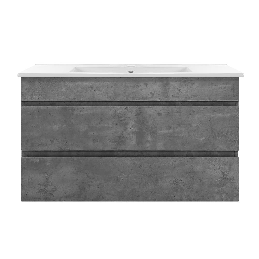 900mm Bathroom Vanity Cabinet Basin Unit Sink Storage Wall Mounted Cement - image3