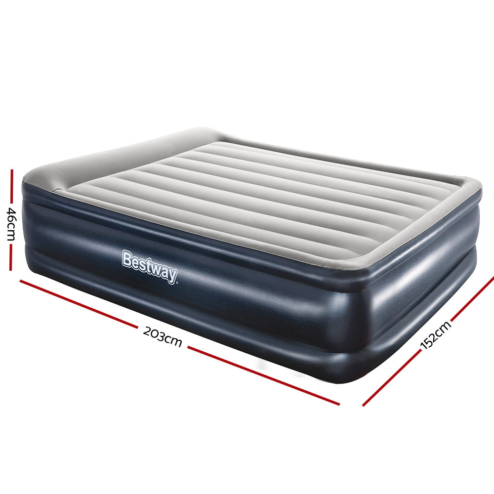 Queen Air Bed Inflatable Mattress Sleeping Mat Battery Built-in Pump - image2