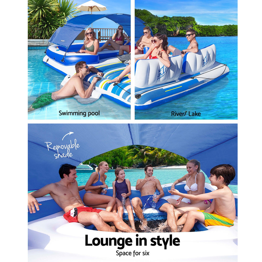 Inflatable Floating Float Floats Island LoungePool 6-personWater Fun - image4