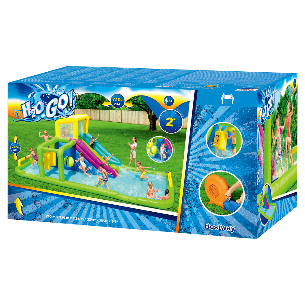 Inflatable Water Pack Pool Slide Castle Playground H2OGO Splash Course - image5