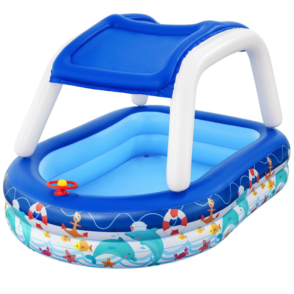 Kids Play Pools Above Ground Inflatable Swimming Pool Canopy Sunshade - image1