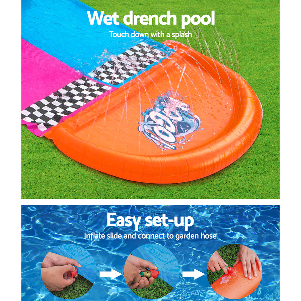 Inflatable Water Slip And Slide 4.88m Kids Rider Splash Toy Outdoor - image6