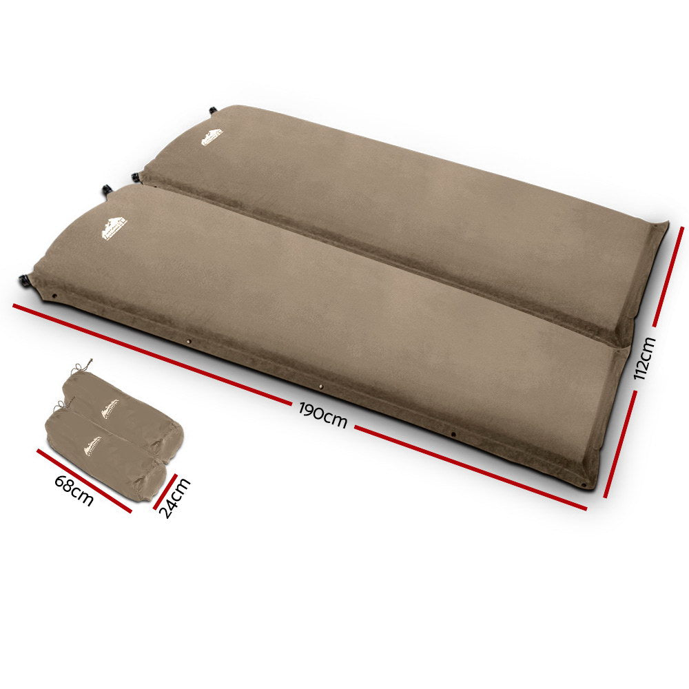 Self Inflating Mattress Camping Sleeping Mat Air Bed Pad Double Coffee 10CM Thick - image2