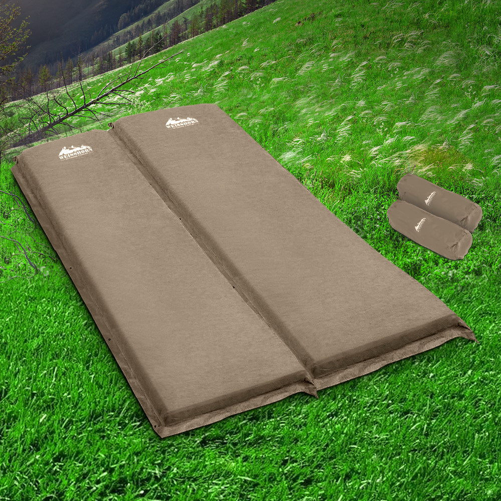 Self Inflating Mattress Camping Sleeping Mat Air Bed Pad Double Coffee 10CM Thick - image7