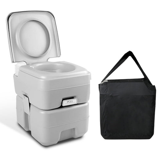 20L Portable Outdoor Camping Toilet with Carry Bag- Grey - image1