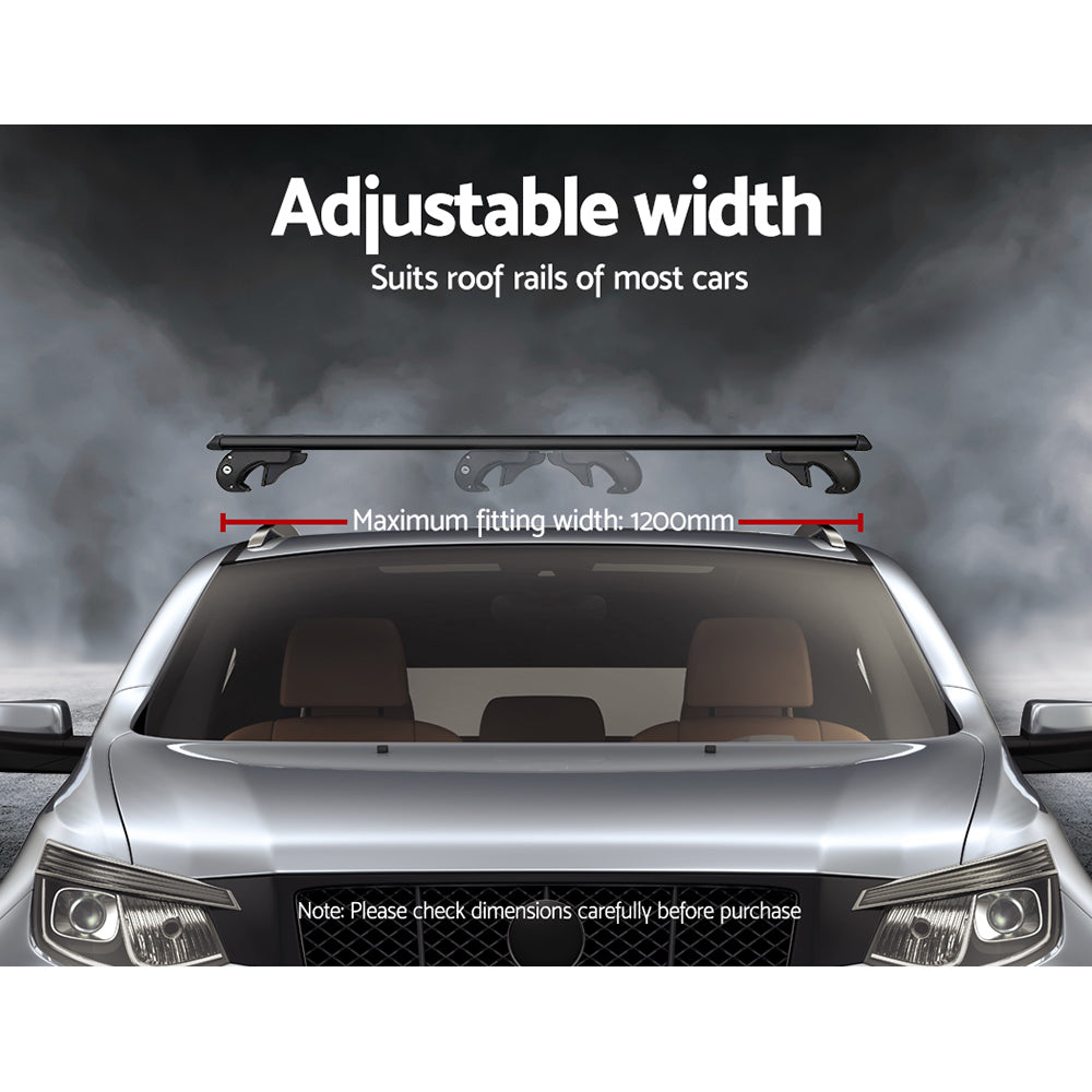 Universal Car Roof Rack 1200mm Cross Bars Aluminium Black Adjustable  Car 90kgs load Carrier - image5