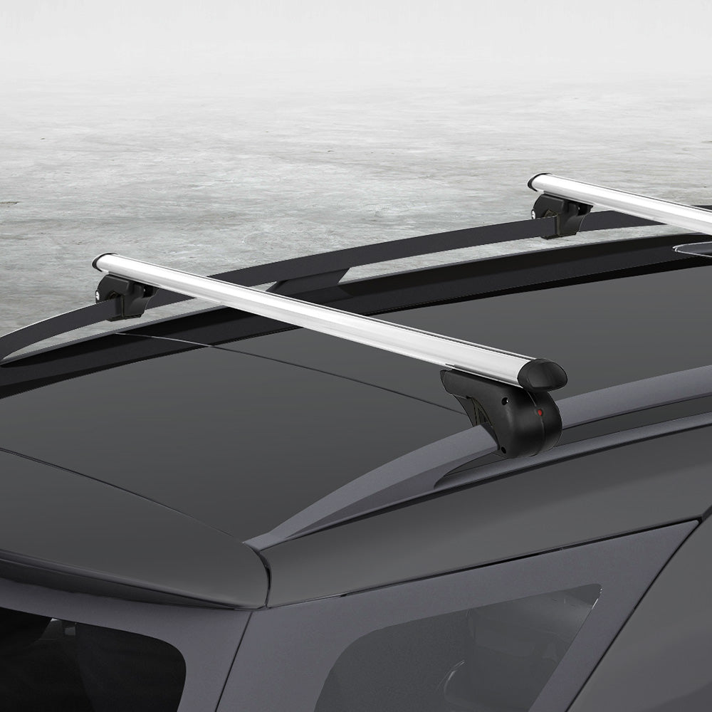Universal Car Roof Rack 1200mm Cross Bars Aluminium Silver Adjustable Car 90kgs load Carrier - image7