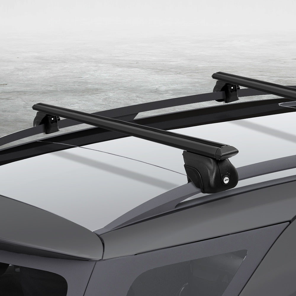 Universal Car Roof Rack Aluminium Cross Bars Adjustable 135cm Black Upgraded Holder Adjustable Car 90kgs load Carrier - image7