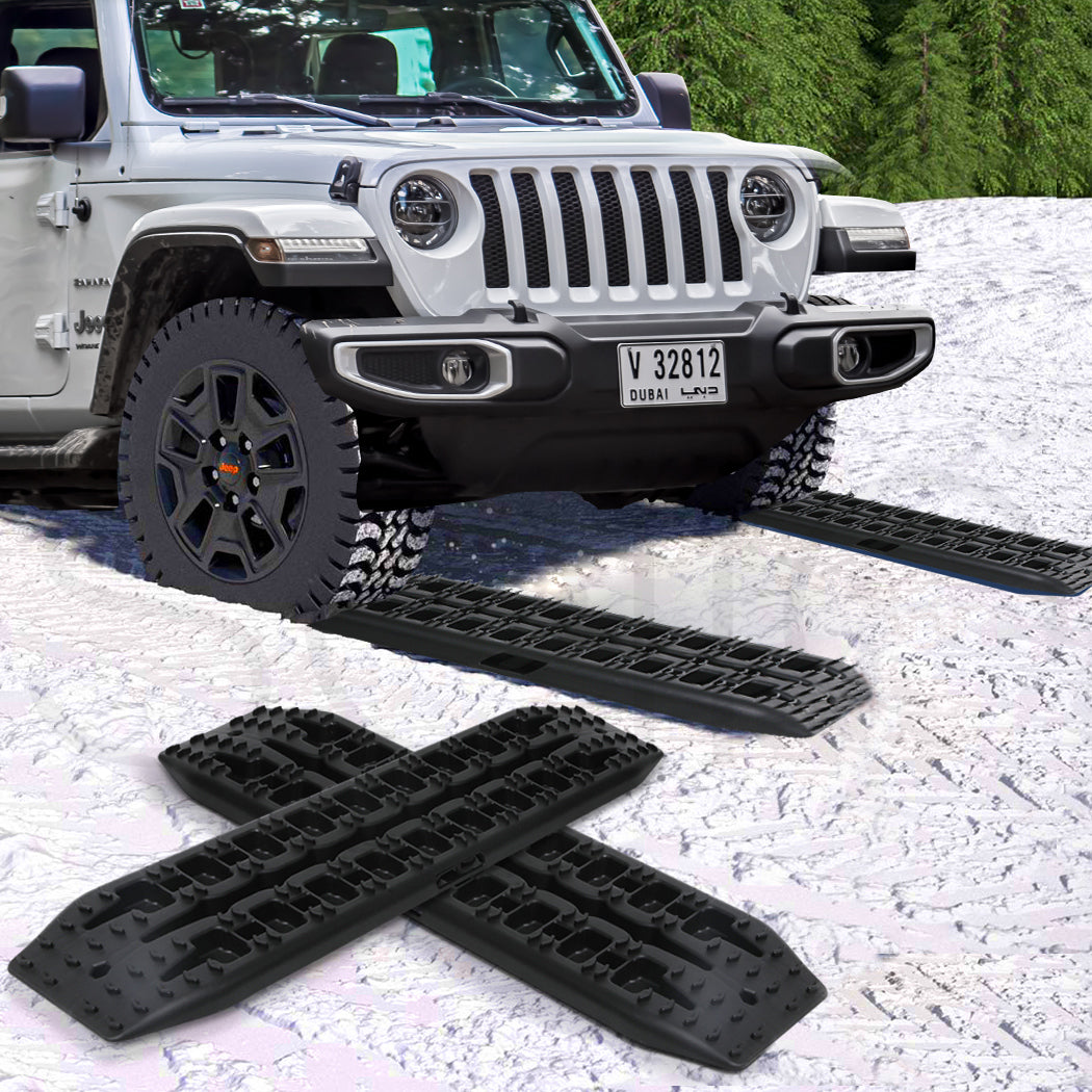 2PK Recovery Tracks 10T Sand Tracks Mud Snow Grass Accessory 4WD In Black Colour - image7