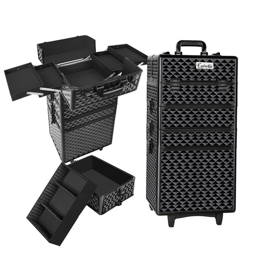 7 in 1 Portable Cosmetic Beauty Makeup Trolley - Diamond Black - image1