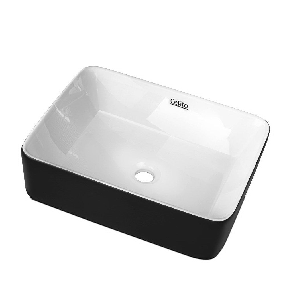 Ceramic Bathroom Basin Sink Vanity Above Counter Basins Bowl Black White - image1