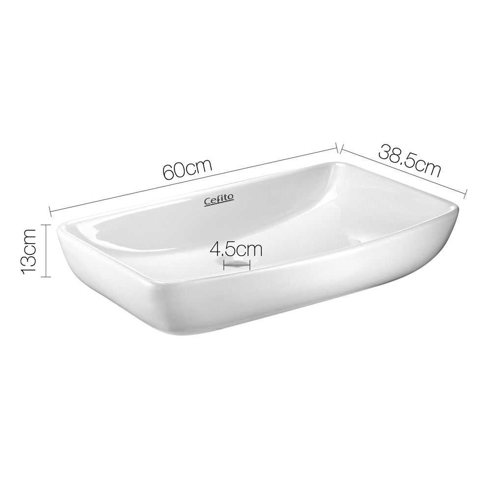 Ceramic Rectangle Sink Bowl - White - image2