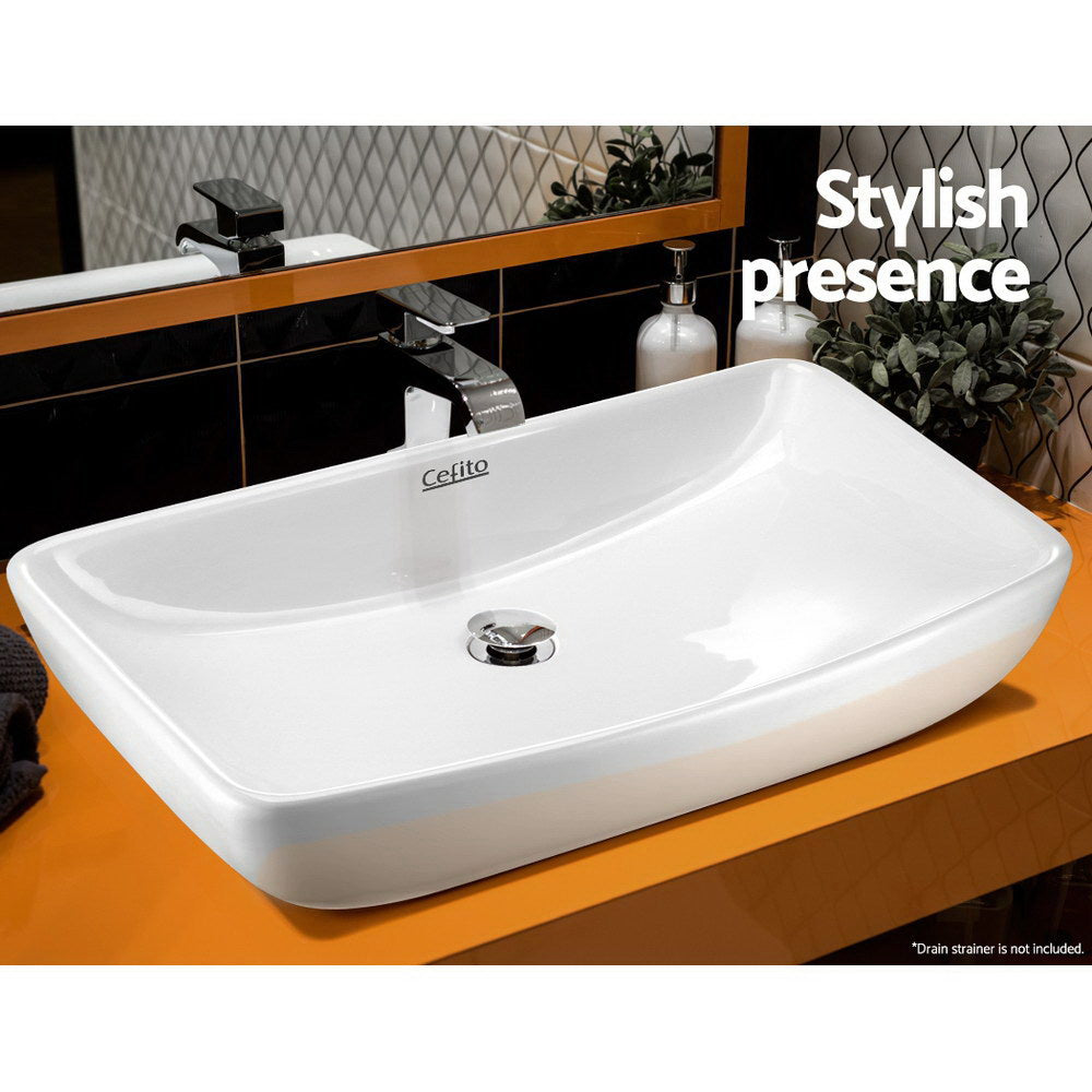 Ceramic Rectangle Sink Bowl - White - image4