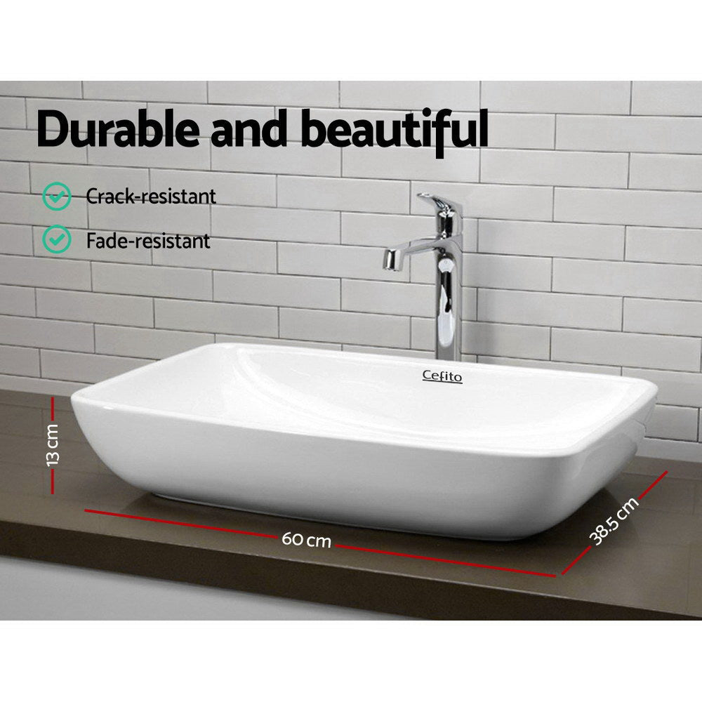 Ceramic Rectangle Sink Bowl - White - image5