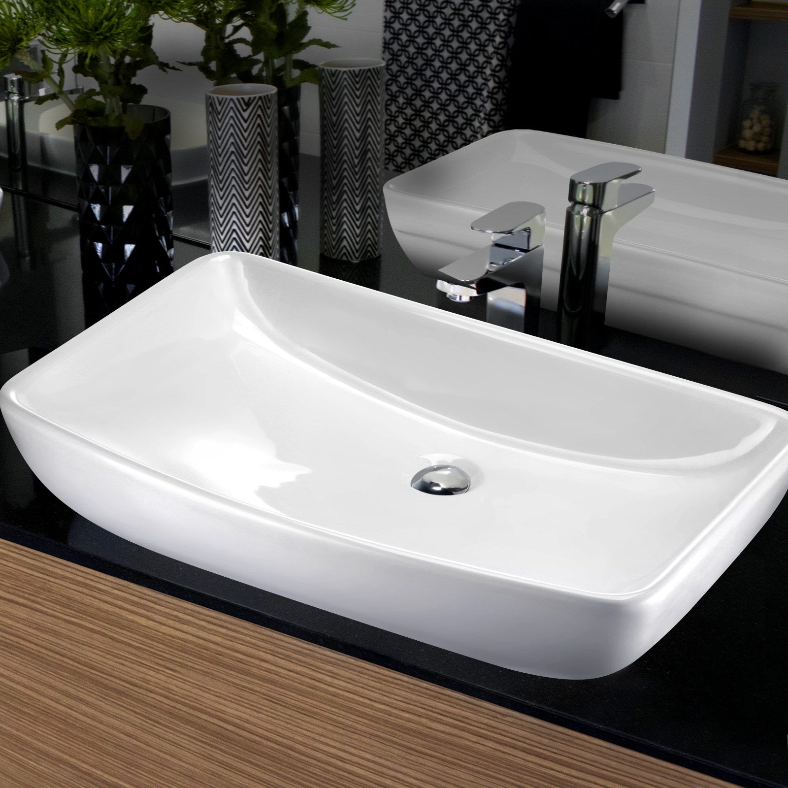 Ceramic Rectangle Sink Bowl - White - image7