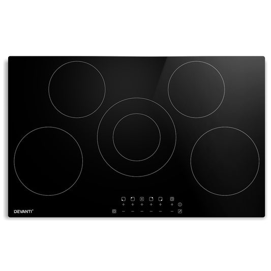 90cm Ceramic Cooktop Electric Cook Top 5 Burner Stove Hob Touch Control 6-Zones - image1