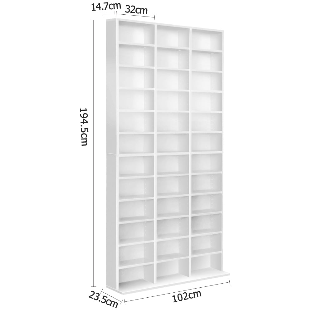Adjustable Book Storage Shelf Rack Unit - White - image2