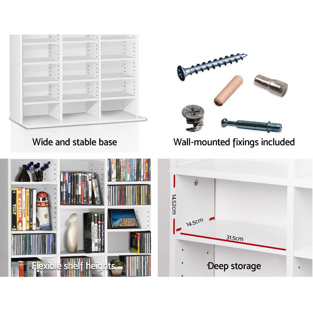Adjustable Book Storage Shelf Rack Unit - White - image6