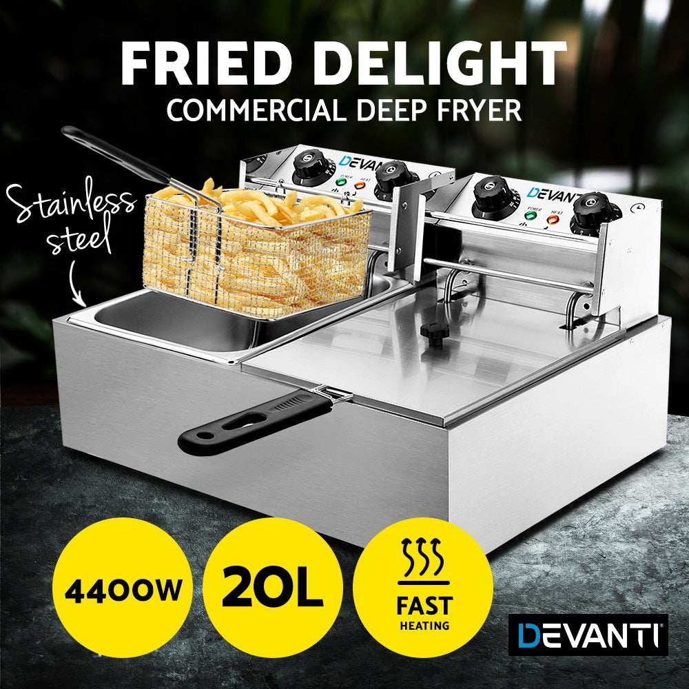 Electric Commercial Deep Fryer Twin Frying Basket Chip Cooker Kitchen - image3