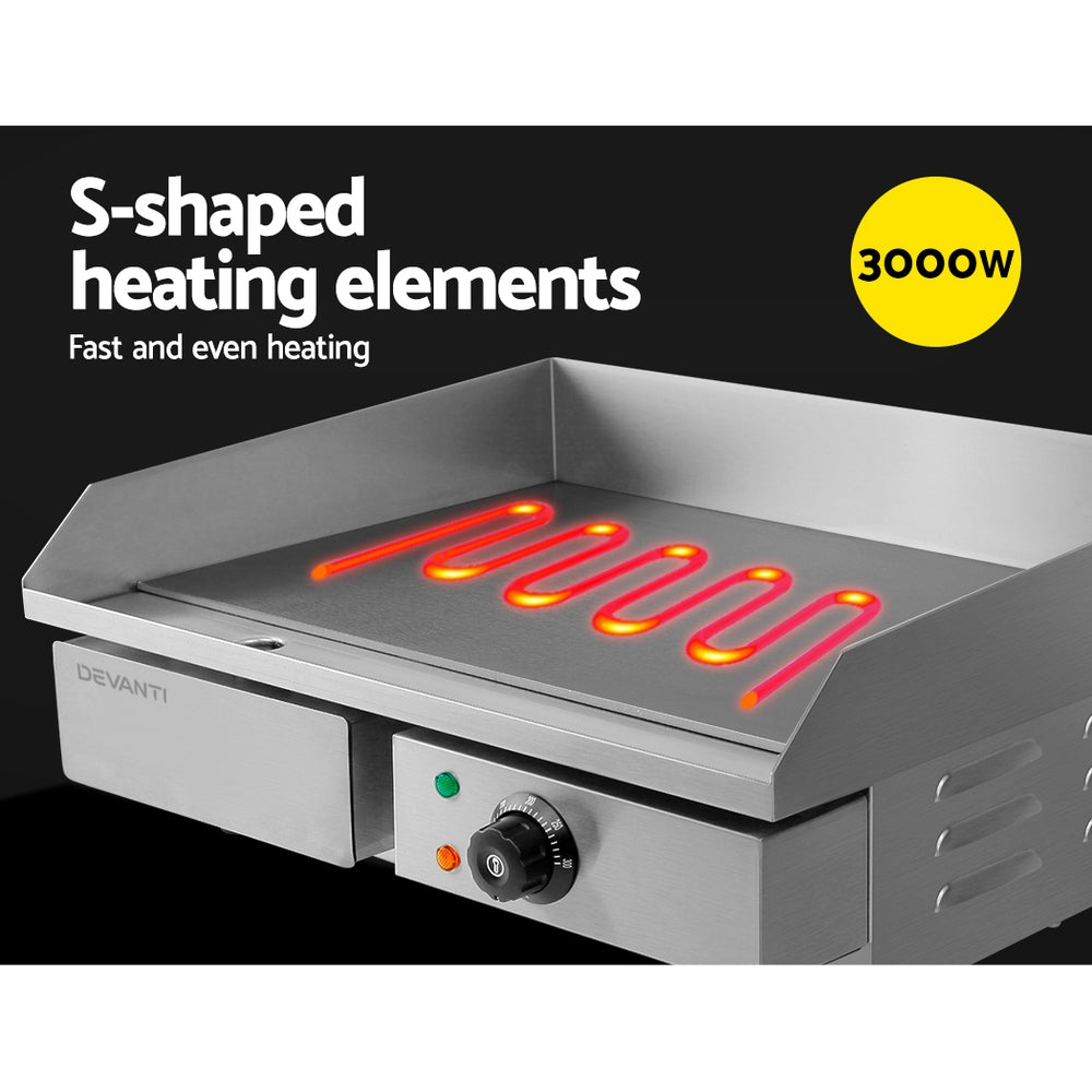 3000W Electric Griddle Hot Plate - Stainless Steel - image3