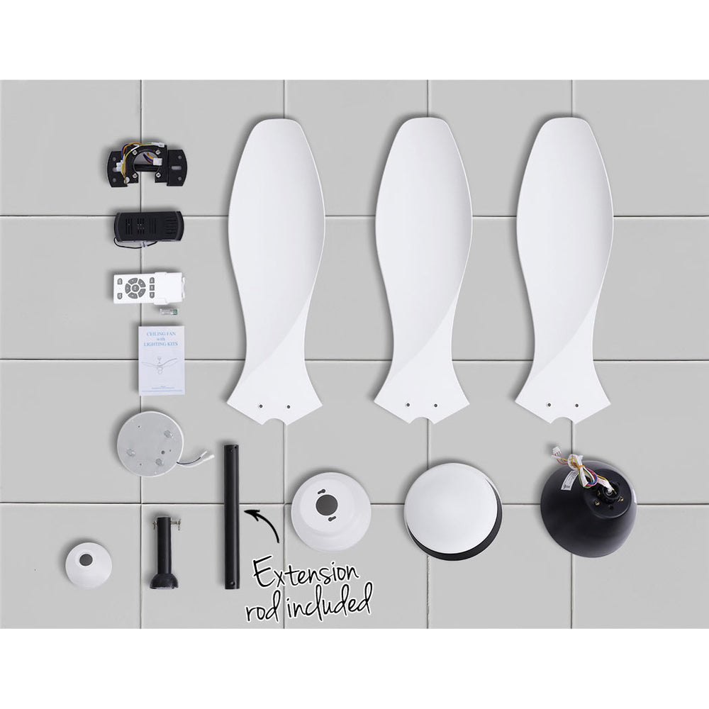 Ceiling Fan Light Remote Control Ceiling Fans White 48'' 3 Blades - image6